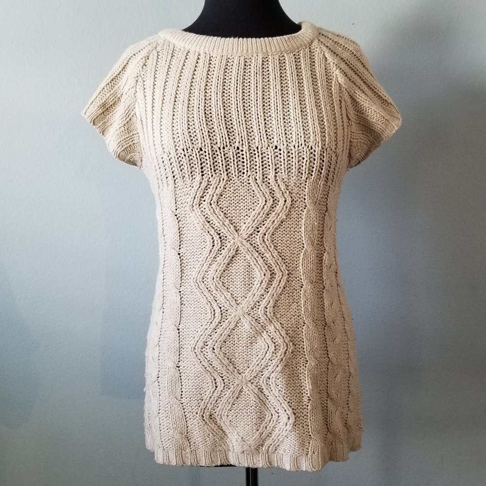 Beige knit sleeveless top
